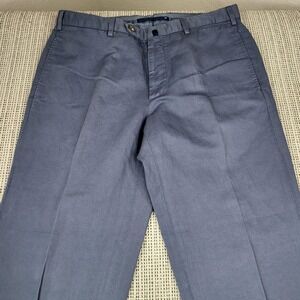 Incotex Chinolino Pants Mens 37x32 Blue Linen Cotton Chino Casual Lightweight